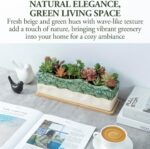 MyGift 13 Inch Large Rectangular Succulent Planter, Decorative Seafoam Green Gla... - Image 3