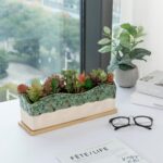 MyGift 13 Inch Large Rectangular Succulent Planter, Decorative Seafoam Green Gla... - Image 4