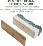 MyGift 13 Inch Large Rectangular Succulent Planter, Decorative Seafoam Green Gla... - Image 5