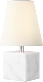 SAFAVIEH Lighting Collection Lou White Marble/Nickel 16-inch Table Lamp (LED Bul... - Image 4