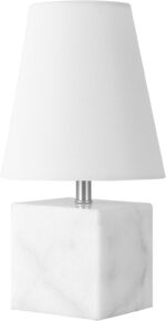 SAFAVIEH Lighting Collection Lou White Marble/Nickel 16-inch Table Lamp (LED Bul... - Image 6