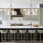 Modern Chandelier for Dining Room, 22" Gold Glass Chandelier, Large Farmhouse Ro... - Image 5