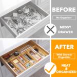 SpaceAid 7-Piece Bamboo Drawer Organizer Storage Boxes Set, Wood Tray Junk Drawe... - Image 3