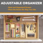 SpaceAid 7-Piece Bamboo Drawer Organizer Storage Boxes Set, Wood Tray Junk Drawe... - Image 6