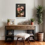 Heltrappe Moody Pink Peony Wall Art Spring Dark Academia Antique Floral Poster V... - Image 5