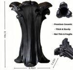 Vintage Gothic Ceramic Vase, 8.74×6.46×5.63inches, Matte Black Flower Vase for R... - Image 3