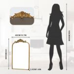 Gold Baroque Mirror Antique 16x24 Inches - Vintage Arched Mirror with Ornate Gol... - Image 3