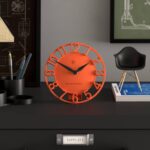 NEWGATE® Timewarp Desk Clock | Round Skeleton Clock | Orange | Modern Designer S... - Image 4