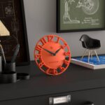 NEWGATE® Timewarp Desk Clock | Round Skeleton Clock | Orange | Modern Designer S... - Image 6