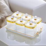 Divided Serving Snack Candy Jars Tray, 6 Airtight Food Snack Storage Containers ... - Image 9