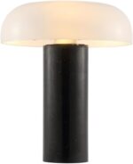SAFAVIEH Lighting Collection Reiss Modern Black Dome 15-inch Mushroom Table Lamp... - Image 3