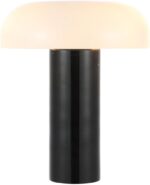 SAFAVIEH Lighting Collection Reiss Modern Black Dome 15-inch Mushroom Table Lamp... - Image 4