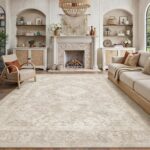 PureCozy Beige 6x9 Area Rug for Living Room Washable Vintage Large Carpet Non Sl... - Image 3