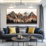 XIGUANGART Mountain Landscape Abstract Pictures Large Canvas Wall Art For Living... - Image 4