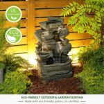 Bumilgar 6 Tier Cascading Rock Solar Water Fountain Outdoor Garden Waterfall Dec... - Image 4