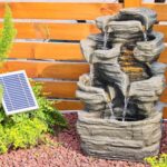 Bumilgar 6 Tier Cascading Rock Solar Water Fountain Outdoor Garden Waterfall Dec... - Image 6