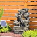 Bumilgar 6 Tier Cascading Rock Solar Water Fountain Outdoor Garden Waterfall Dec... - Image 7