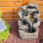 Bumilgar 6 Tier Cascading Rock Solar Water Fountain Outdoor Garden Waterfall Dec... - Image 8