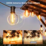OHLUX Outdoor String Lights, 27FT LED Patio Lights with 13 Dimmable Plastic G40 ... - Image 3