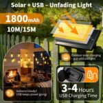 Solar Lights Outdoor Waterproof: ST38 50FT 15M Shatterproof Bulbs Patio Lights -... - Image 4
