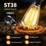 Solar Lights Outdoor Waterproof: ST38 50FT 15M Shatterproof Bulbs Patio Lights -... - Image 5