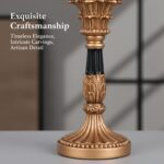 Resin Pillar Candle Holders Set of 3 – an Antique Gold Frame with Engraved Decor... - Image 4