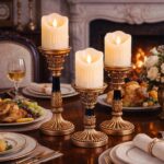 Resin Pillar Candle Holders Set of 3 – an Antique Gold Frame with Engraved Decor... - Image 7