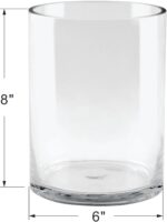 6" Wide 8" High Large Hand Blown Sturdy Clear Cylinder Glass Vase, Centerpiece F... - Image 3
