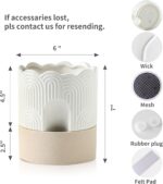 Nihow Self Watering Plant Pot: 6 Inch Ceramic Planter with Drainage Hole & Water... - Image 3