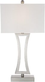 360 Lighting Roxie Modern Table Lamps 31" Tall Set of 2 Brushed Nickel Silver Me... - Image 8