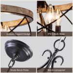 20'' Farmhouse Chandelier Light Fixture, 5-Light Dining Room Light Fixtures Fren... - Image 4