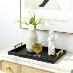 Set of 2 Modern Elegant Large Wood Serving Tray, Rectangle Decorative Tray Ottom... - Image 4