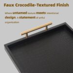 Set of 2 Modern Elegant Large Wood Serving Tray, Rectangle Decorative Tray Ottom... - Image 5