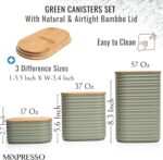 Mixpresso Olive Green Canisters Sets for the Kitchen – 3-Piece Airtight Plastic ... - Image 3