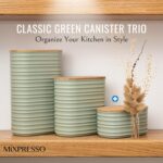 Mixpresso Olive Green Canisters Sets for the Kitchen – 3-Piece Airtight Plastic ... - Image 5