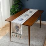 Embroidery Luxury Table Runner, Long White Dining Table Runner, Elegant Jacquard... - Image 8
