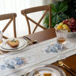 Embroidery Luxury Table Runner, Long White Dining Table Runner, Elegant Jacquard... - Image 9