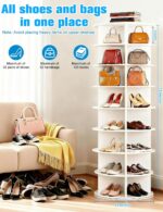 8 Tier Rotating Shoe Rack Tower, Spinning Shoe Organizer Rotating Shelf, Space-S... - Image 3