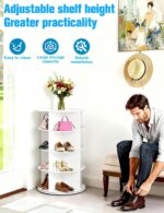 8 Tier Rotating Shoe Rack Tower, Spinning Shoe Organizer Rotating Shelf, Space-S... - Image 5