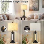 TOBUSA 26’’ Farmhouse Table Lamp for Living Room, Vintage Crystal Nightstand Lam... - Image 4