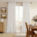100% Blackout Ivory Off White polyester Velvet Curtains 96 inch Long for Living ... - Image 4