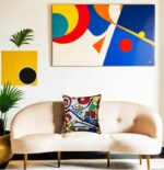 Kandinsky Decorative Pillow Cover Coastal Hand Embroidered Abstract Toss Pillows... - Image 8