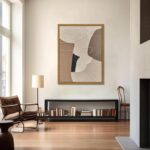 Kabcod Large Beige Brown Abstract Wall Art 3D Textured Oil Painting, Neutral Lar... - Image 4