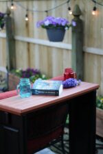 Single Bar Redwood Top & Black Base Ideal for Patio Hot Tub Area Backyard Durabl... - Image 5