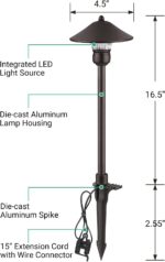 EDISHINE Low Voltage Pathway Lights, 3W 150 LM 3000K 16.5“ Tall LED Landscape Li... - Image 8