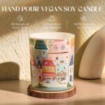 M&SENSE Sandalwood Mint Candles for Home Scented - 10.2 oz Soy Wax Candles Non T... - Image 3