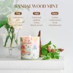 M&SENSE Sandalwood Mint Candles for Home Scented - 10.2 oz Soy Wax Candles Non T... - Image 4