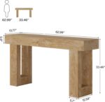 Tribesigns 63-Inch Long Console Table, Wooden Rectangular Sofa Table Behind The ... - Image 3