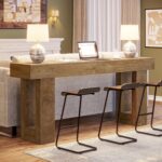 Tribesigns 63-Inch Long Console Table, Wooden Rectangular Sofa Table Behind The ... - Image 7