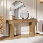 Tribesigns 63-Inch Long Console Table, Wooden Rectangular Sofa Table Behind The ... - Image 9